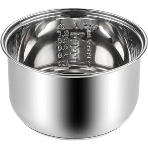 Stainless steel inner pot of rice cooker - compatible with aroma ARC-150SB, ARC-5200SB rice cooker replacement pot, 10-cup uncooked/20-cup cooked