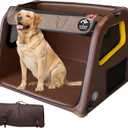 Collapsible Portable Soft Dog Crate-HIGHPI Inflatable Dog Travel Crate for Large Dogs, Waterproof Dog Kennel Outdoor Indoor, Safety Foldable Dog Cage for Car Home, Dog Carrier 37'Lx32Wx26H