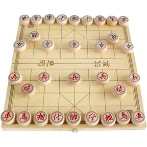 Luoyer 14 Inch Wooden Foldable Chinese Chess Xiangqi Travel Game Set with Wooden Chess Pieces Traditional Tabletop Strategy and Skill Game for Teens Adults