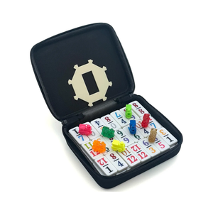 CHH Double 12 Mexican Train Number Dominoes – Travel Size with Zip Up Case, Hub & 8 Domino Trains – 91 Fun Size Numbered Dominoes