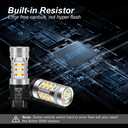 OPP ULITE 3157 Led Bulbs Error Free Canbus Built In Resistor Amber Turn Signal Light White Side Light 12V 360 Luminous 42-Led 2PC Pack Switchback Led Bulb (White Amber 3157 42-SMD)