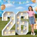 imprsv Plastic Marquee Numbers 3FT Light Up Numbers 26 for Graduation Decorations 2026, Number 26 Outdoor Light Up Sign for 26th Birthday Decorations
