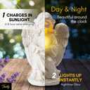 TIALLY Solar Angel Garden Statue with Glowing Candle Large Angel Figurines with Soft Glow, Weatherproof Outdoor Statues for Memorial Decor, Yard, Lawn or Cemetery Use, Angels Gifts for Women