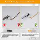 Hibbent Universal Metal Front Mount Toilet Handle Replacement Kit, Brass Toilet Flush Tank Lever with Stainless Steel Flapper Chains for Most Toilets, Chrome