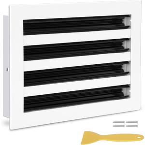 12x8 Modern AC Vent Cover, Decorative White Air Vent (Duct Opening Cutout), All Aluminum Standard Linear Slot Diffuser, Low Noise - Register Grille for Ceiling, Walls & Floors