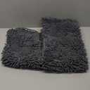 Hearth & Harbor Bathroom Rug Set, 2 Piece Chenille - Grey, Quick Dry, Non-Slip, Machine Washable - Bath Mat Size 17x24, 20x32 inches