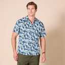 Amazon Essentials Slim-Fit Men's Short Sleeve Button Down Shirt (Blue, S)