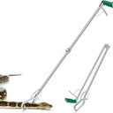 60" Snake Tongs Collapsible Grabber, Professional Reptile Snake Catcher Wide Jaw Handling Tool, Stainless Steel Snake Hook