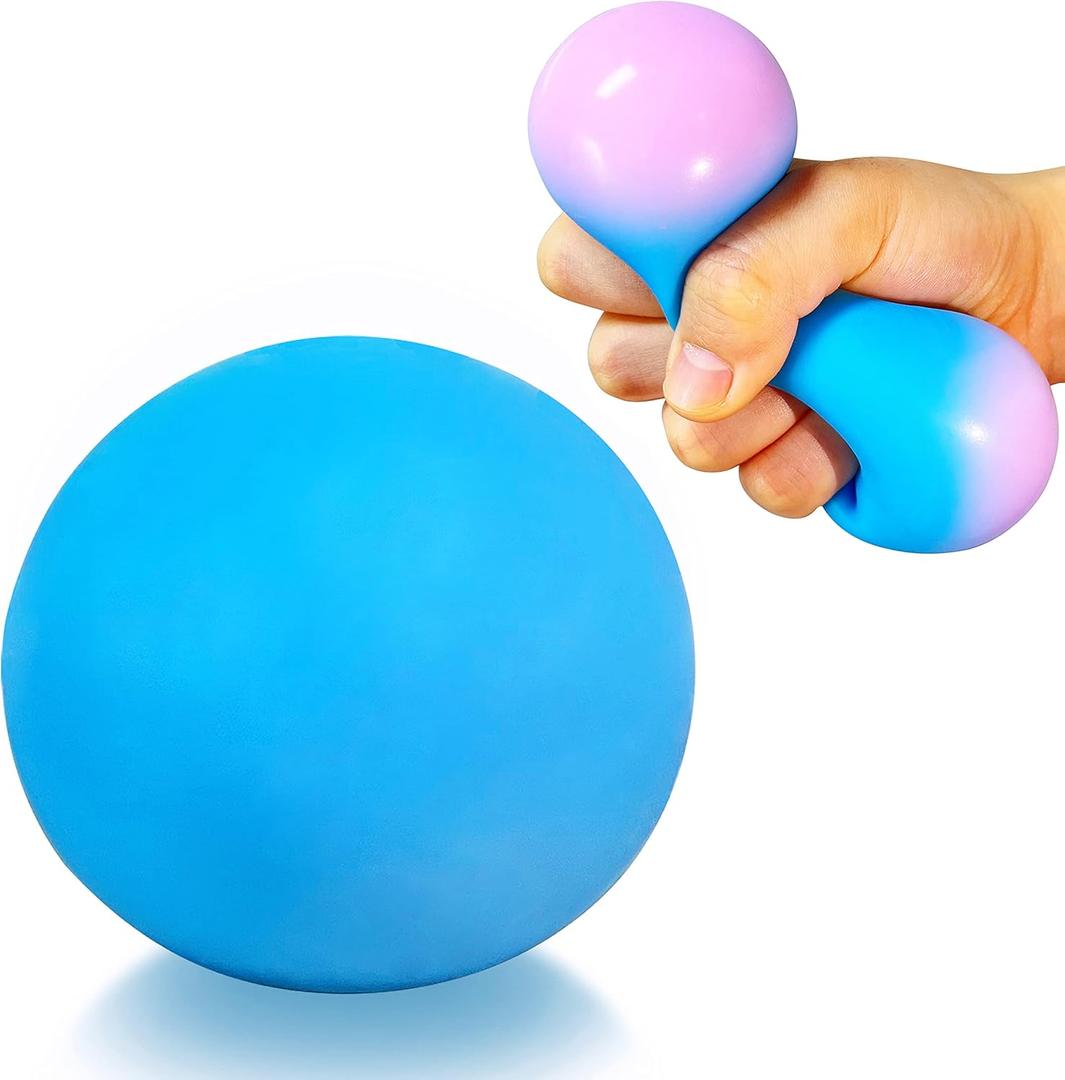 Squishy Dough Stress Ball Squeeze Toy (1 Pack) Squishy Stress Balls for Kids and Adults, Funny and Soft Change Color Squeeze Ball, Squish Ball, Ideal for Anxiety Relief, Autism, ADHD (Blue)