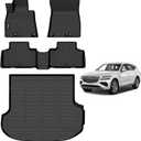 AIPOIL Floor Mats & Cargo Liner Set for 2021-2025 Genesis GV80 (Only fit 5 Seats) All Weather Protection TPE Anti-Slip Automotive Full Set Custom Car Mats Accessories - Black