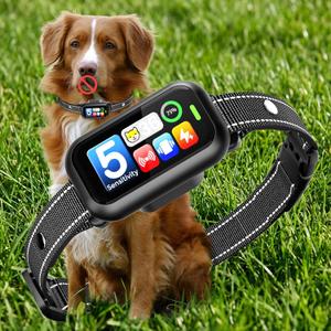 Upgraded Dog Bark Collar, Smart AI Barking Collar with 4 Modes & 5 Adjustable Sensitivity & Bark Counter, Waterproof Activated Shock Collar for Small Medium Large Dogs 8-150lbs with AirTag Case (Black 01)