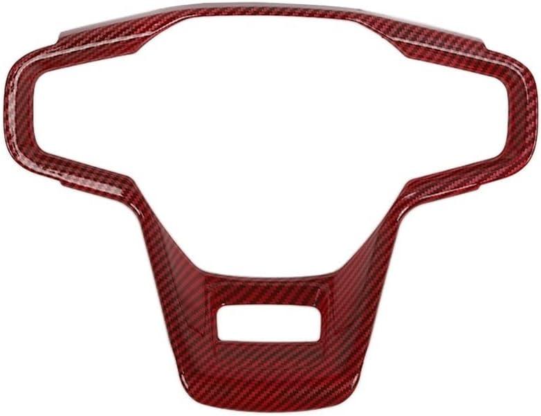 Car Interior Steering Wheel Decorative Cover Trim Decal ABS Carbon Fiber Compatible with Ford Bronco 2021 2022 Accessories (Color : Red Carbon Fiber)