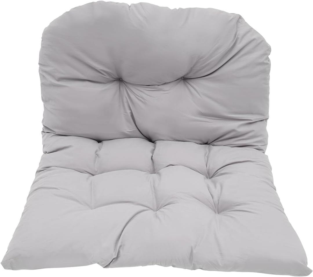 Porch Swing Cushions,Outdoor Swing Cushions, Waterproof Porch Swing Cushions, 5.9" Thickened Patio Swing Cushion with Ties for Gardens, Terraces, Beaches, Camping, Traveling (Light Gray)