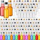 120 Pcs Mini Liquor Bottles Airtight Shot Miniature Empty Plastic Alcohol Spirit Shot Bottles with Funnels for Party Favors, Weddings(2 oz,Silver, Gold, Black)