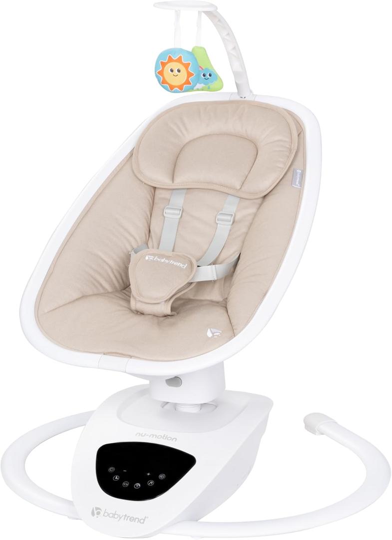 Baby Trend NuMotion Infinity Swing 5 RealLife Motion Modes, Touchscreen & Remote Control, MultiRecline Seat & Hanging Toys Dash Tan
