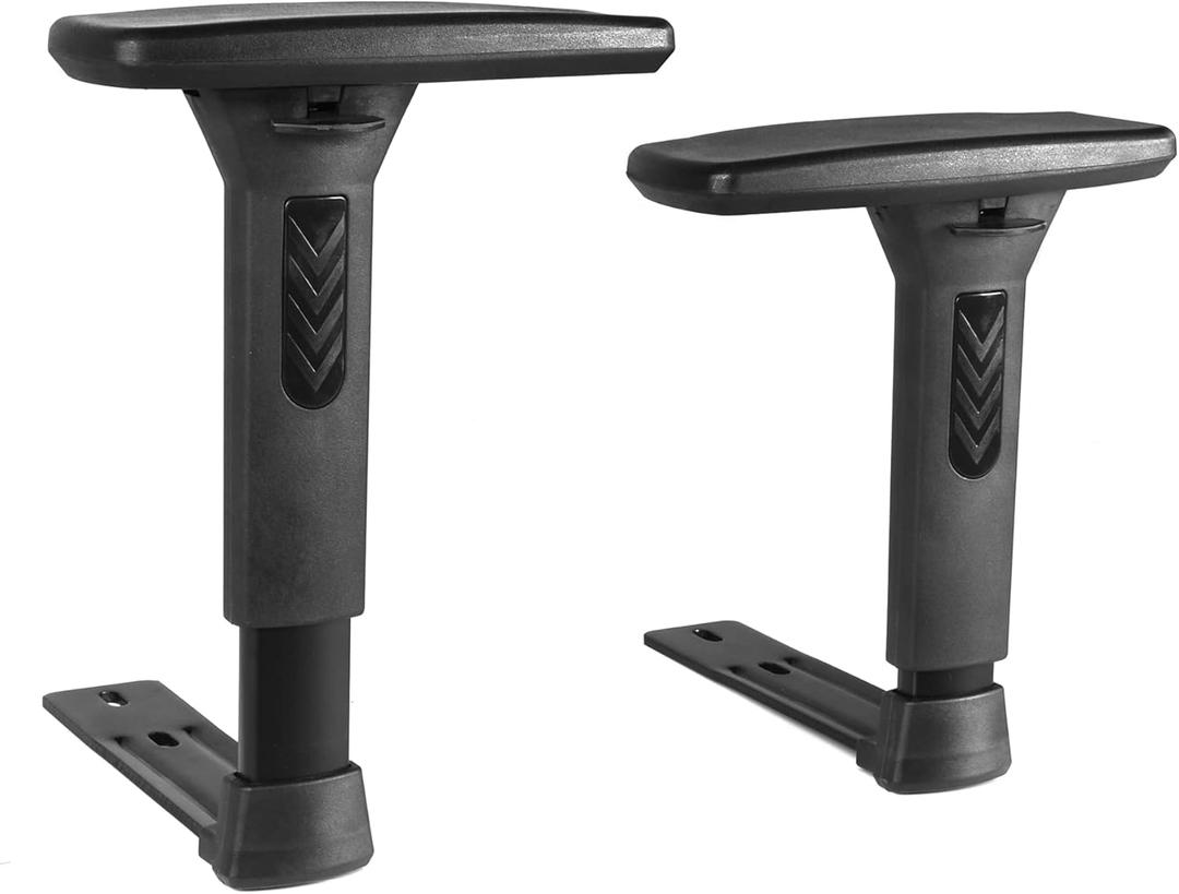 Frassie Height Adjustable Chair Armrest Pair, Gaming Boss Chair Arms Set Replacement,Black (3D)