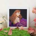 Nikolle Diamond Painting Kits with Wooden Frame, Merch, DIY Diamond Art Kits for Beginners, Gifts for Women 9x9 inch(Purple/Big)