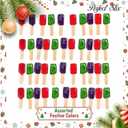 Perfect Stix Christmas Mini Lollipops, 60 Pack, Red and Green Holiday Design, Individually Wrapped Candy for Stocking Stuffers, 5 x 0.5 x 1 inches