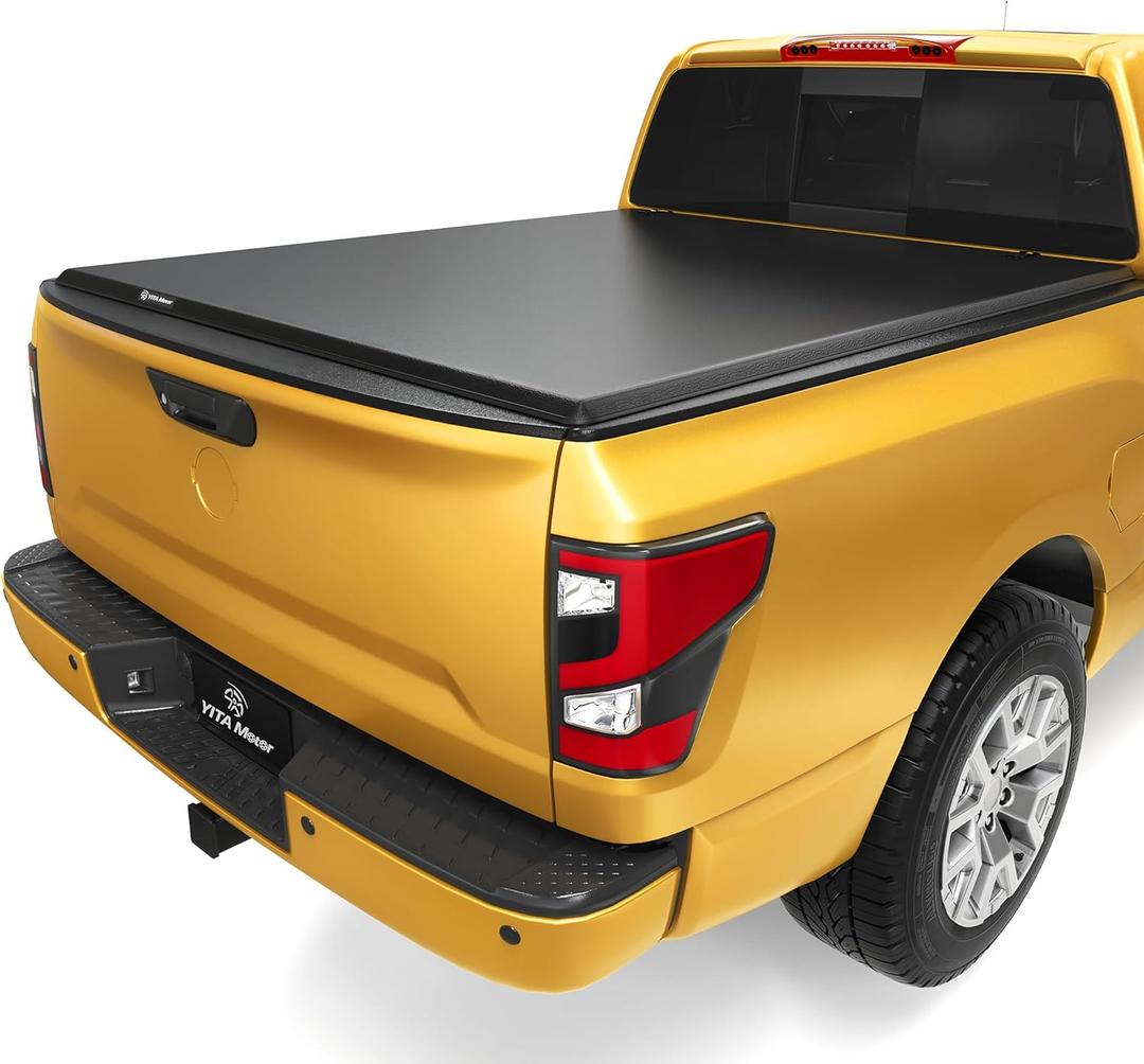 YITAMOTOR Soft Tri-Fold Tonneau Cover Fits for Nissan Frontier(NO Mxico) 5ft Bed 2005-2025, Effortless Installation, Improved Fuel Efficiency, and Unsurpassed Durability