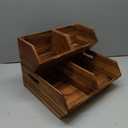 Acacia Wood Pantry Storage Bins, Stackable Storage Baskets Potato and Onion Storage Bins, Pantry Organizer Wooden Baskets Organization and Storage, Set 3 Pieces