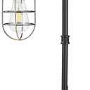 CONCA Steampunk Table lamp, Industrial Table lamp,E26 Base Rustic Edison Lighting, cage Shade Table lamp (B-Black+Bronze)