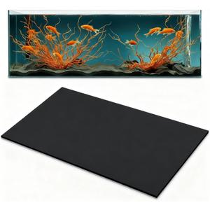 Pangda 1 Pcs 24 x 12 Inch Aquarium Fish Self Leveling Mat for Under Tank 5mm Thick Foam Compressible Neoprene Mat with Adhesive Backing Shockproof Waterproof Easy to Cut Stability, Black