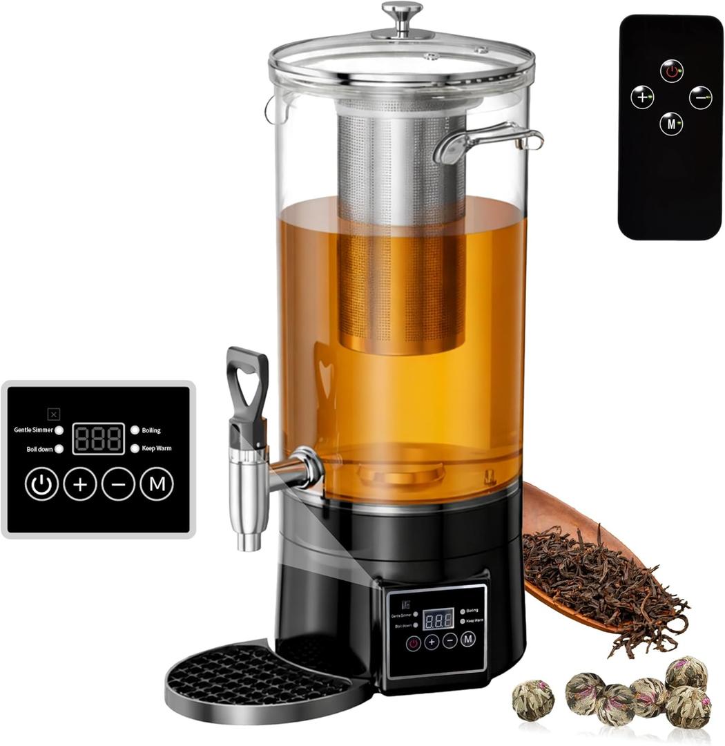 9.5L 60-Cup Tea Maker Machine, Tea Dispenser Pot, Hot Water Dispenser | Removable infuser, multi-function brew and keep-warm, for flower blooming, iced tea, commercial catering, hotels and events