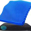 Gel Seat Cushion, Super Large Gel Cushion Chair Pads with Non-Slip Cover for Home Office Car Seat Wheelchair, Soft Breathable Honeycomb Seat Cushion for Relieve Hip Pain, As Seen On TV (Super Large:19*18*1.65inch, Blue)