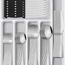 49 Pieces Silverware Sets With Organizer And Steak Knives,Stainless Steel Flatware Sets Service For 8 Person For Home Kitchen,Tableware Cutlery Sets,Includes Knife Spoon and Forks Sets