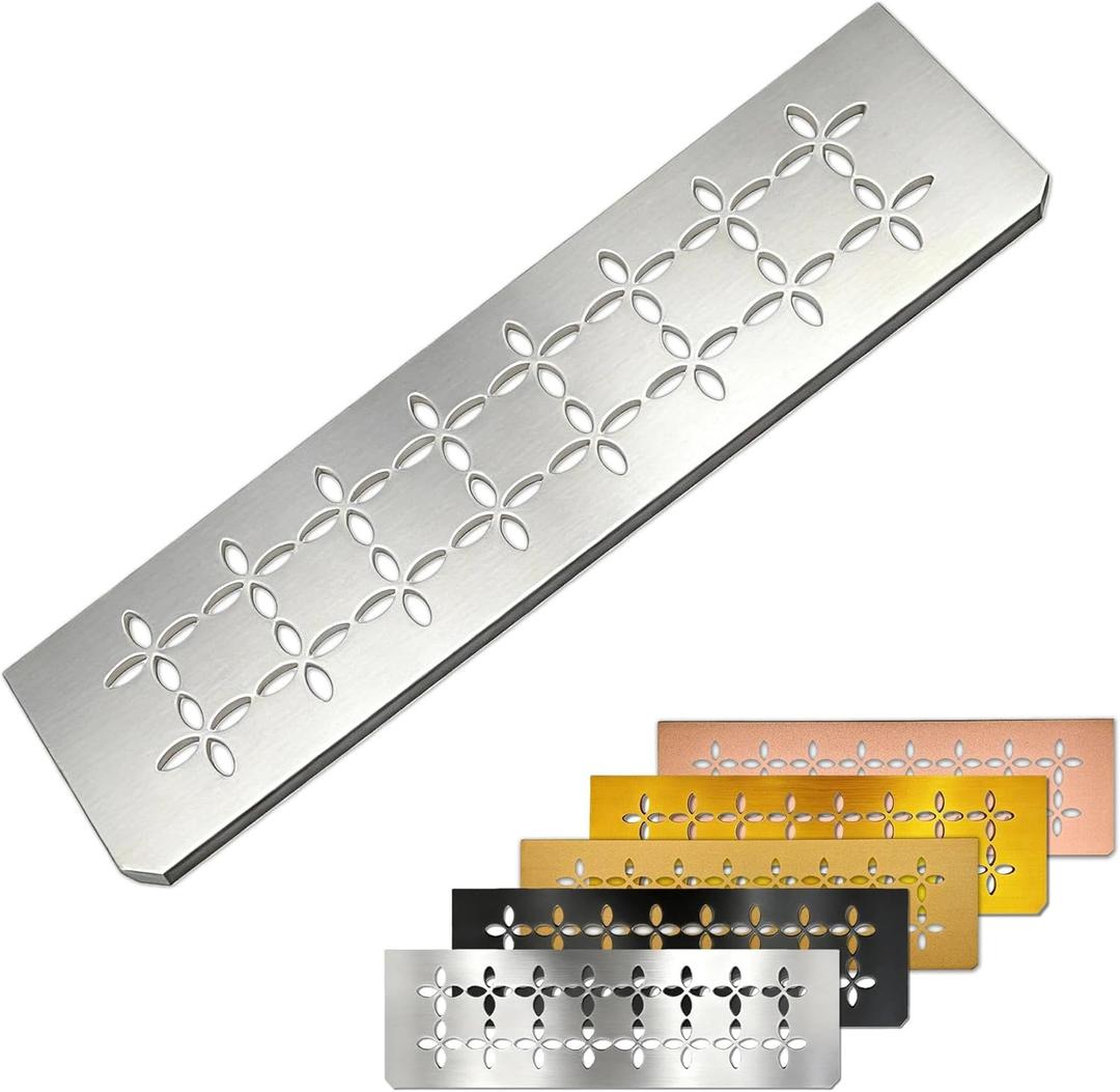 12 Inch Shower Niche Shelf 304 Stainless Steel Rectangular Bathroom Niche Shelf with Brushed Finish and Floral Design Fits Prefabricated Tile Niches 1 Pack, 304 Stainless Steel Brushed Silver