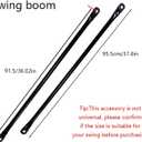 Metal Garden Swing Hanging Rods, Swing Replacement Rods, Round Metal Rods for Garden Swing Seat, Swing Boom, Swing Set Boom, Swing Pole. 2-Pack, Black (95.5cm/37.6in)