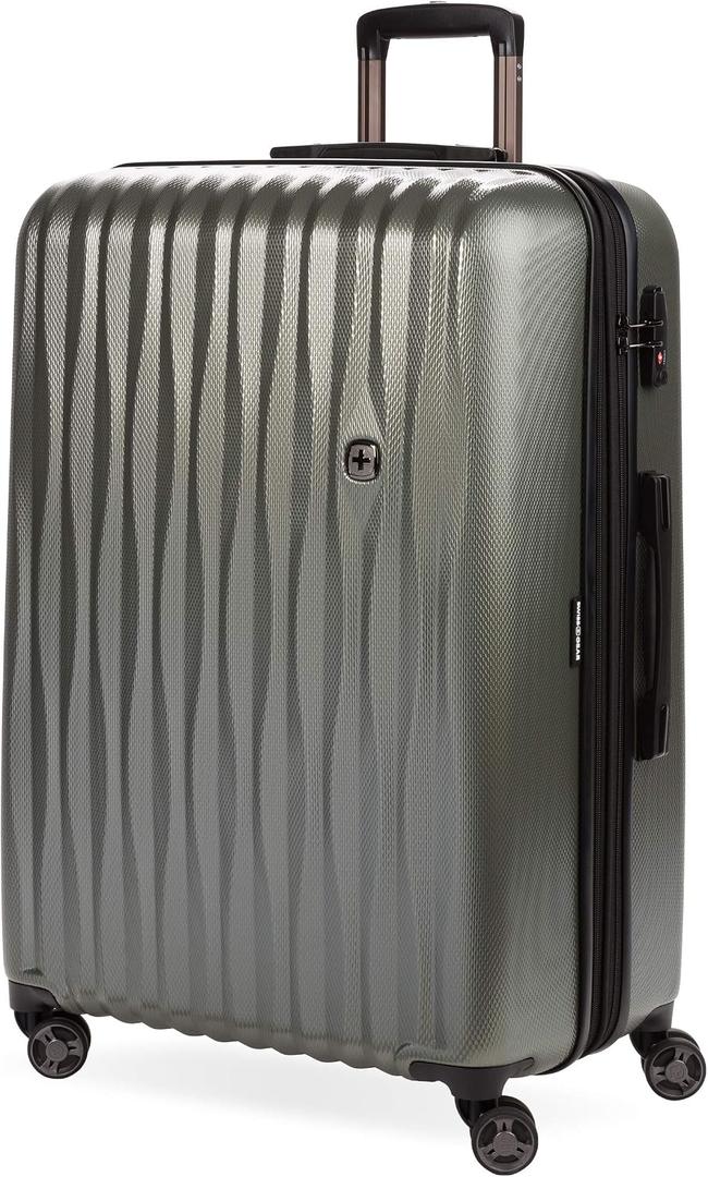 SwissGear 7272 Energie Expandable Hardside Luggage with Spinner Wheels and TSA Lock, Gunmetal, Checked-Large 27-Inch