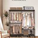 CASAMAYA Clothes Rack, Portable Closet, 54.3 Inch Large Capacity Wardrobe Closet, Clothes Storage Organizer with Shelves and 3 Hanging Rods, Easy to Assembly, Black PCT022B01