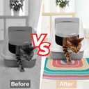 Unicorn Catcher Cat Litter Mat Quality Litter Box Mat Large Non-Slip Cat Litter Mat Litter Trapping Mat Soft Kitty Litter Mat Compatible Two Litter Boxes Cat Products Easy to Clean, Orange, Large