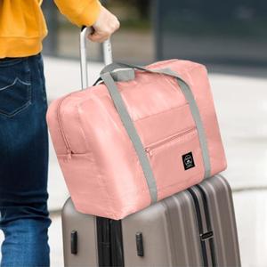 Large Travel Duffle Bag - Waterproof Sports Duffel Bag with Multiple Compartments, Fitness Travel Bag, Workout Tote for Gym (Pink)