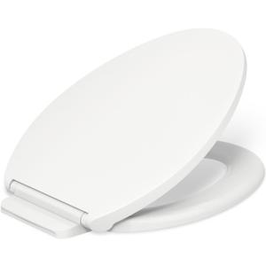 KOHLER K-27331-0 Glissade ReadyLatch Quiet Close Elongated Toilet Seat, White, Grip-Tight Hardware, Quiet Close Lid Prevents Slamming