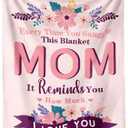 Birthday Gifts for Mom, The Best Mom Ever Gifts from Daughters/Son, Pink Soft Throw Blanket for Moms - 50x60in