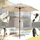 7.5FT Large Outdoor Patio Umbrella with Crank & Tilt - Durable Market Umbrella for Outdoor Patio with 6 Fiberglass Ribs for Poolside,Deck,Yard,Garden