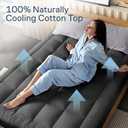 Niagara Sleep Solution Cloud-Like King Mattress Topper - 100% Cotton Top Mattress Pad for Back Pain Relief - Breathable & Naturally Cooling for Hot Sleepers, Dark Gray