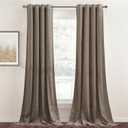 StangH Velvet Drapes 90 inches Long, Taupe Thermal Insulated Sliding Door Curtains Thick Light Blocking Room Dividers for Living Room Office, W52 x L90 Each Panel, 2 Panels