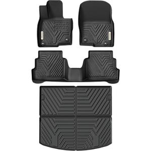 YITAMOTOR Floor Mats & Cargo Liner Fit for Mazda CX-5 2017-2025, TPE All Weather Custom Fit Floor Liners for Mazda CX5, 1st & 2nd Row and Trunk Liner Car Mats Set Accessories, Black