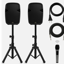 Bowens 8-Inch Bluetooth PA Speaker Set – Portable Speakers Bluetooth Wireless