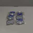 6 Pack Replacement for Brother P Touch Label Maker Tape TZe Tz Tape 12mm 0.47 Laminated White/Clear/Red/Yellow/Blue/Green Compatible with Brother P-Touch Label Maker PT-D210 PT-H110 PT-D220