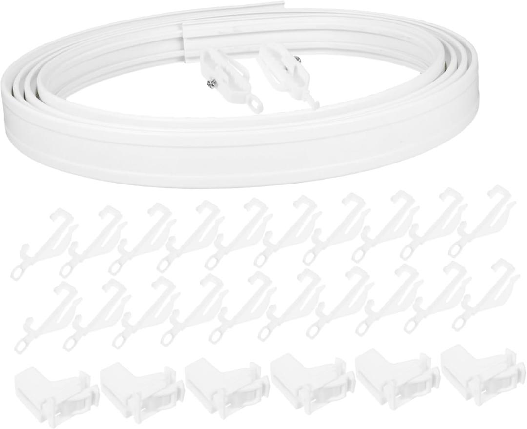 Uonlytech Flexible Ceiling Curtain Track System Bendable Rod for Room Dividers Shower Bay Windows Easy Installation Design for Privacy Partition and Home Decor