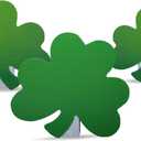 Jetec 3 Pcs 18-27'' St. Patrick's Day Green Shamrocks Stand up Cardboard Cutout Life Size St. Patrick's Day Irish Theme Party Decorations Backdrop Photo Prop Shamrock Gold Pot Coin Stand up Cutout