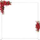 6.6FT x 6.6FT White Wedding Arches for Ceremony Rectangular Metal Balloon Arch Stand Kit Garden Floral Square Arch Frame Background for Anniversary Birthday Party Bridal Shower Decoration Home Decor