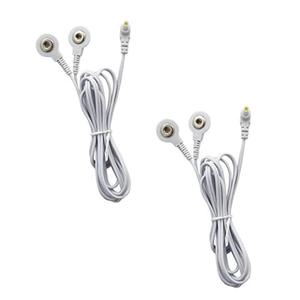 Durable TENS Lead Wires 2.35mm Shielded Plug TENS to 3.5mm Snap Electrode Wires for TENS Unit, VOVOU Standard Electrodes Wire Replacement for TENS EMS Massager Electric Muscle Stimulator(2 Packs)