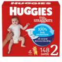 Huggies Size 2 Diapers, Little Snugglers Baby Diapers, Size 2 (12-18 lbs), 148 Count, Packaging May Vary