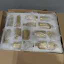 Yaomiao 30 Pcs Vases Bulk Colored Flower Glass Bud Vases Valentine Vintage Colored Glass Bottles Colorful Rustic Embossed for Home Wedding Table Decorations Gifts (Gold Series)