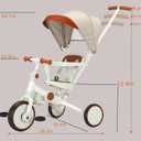 Toddler Push Foldable Tricycle with Canopy, 8 in 1 Balance Trike Baby Bike with Handle Toddler Tricycle for 1-3,Kids Folding Tricycles Chrismas and Birthday Gift for Boy and Girl Trike, One Size